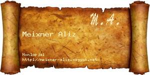 Meixner Aliz névjegykártya